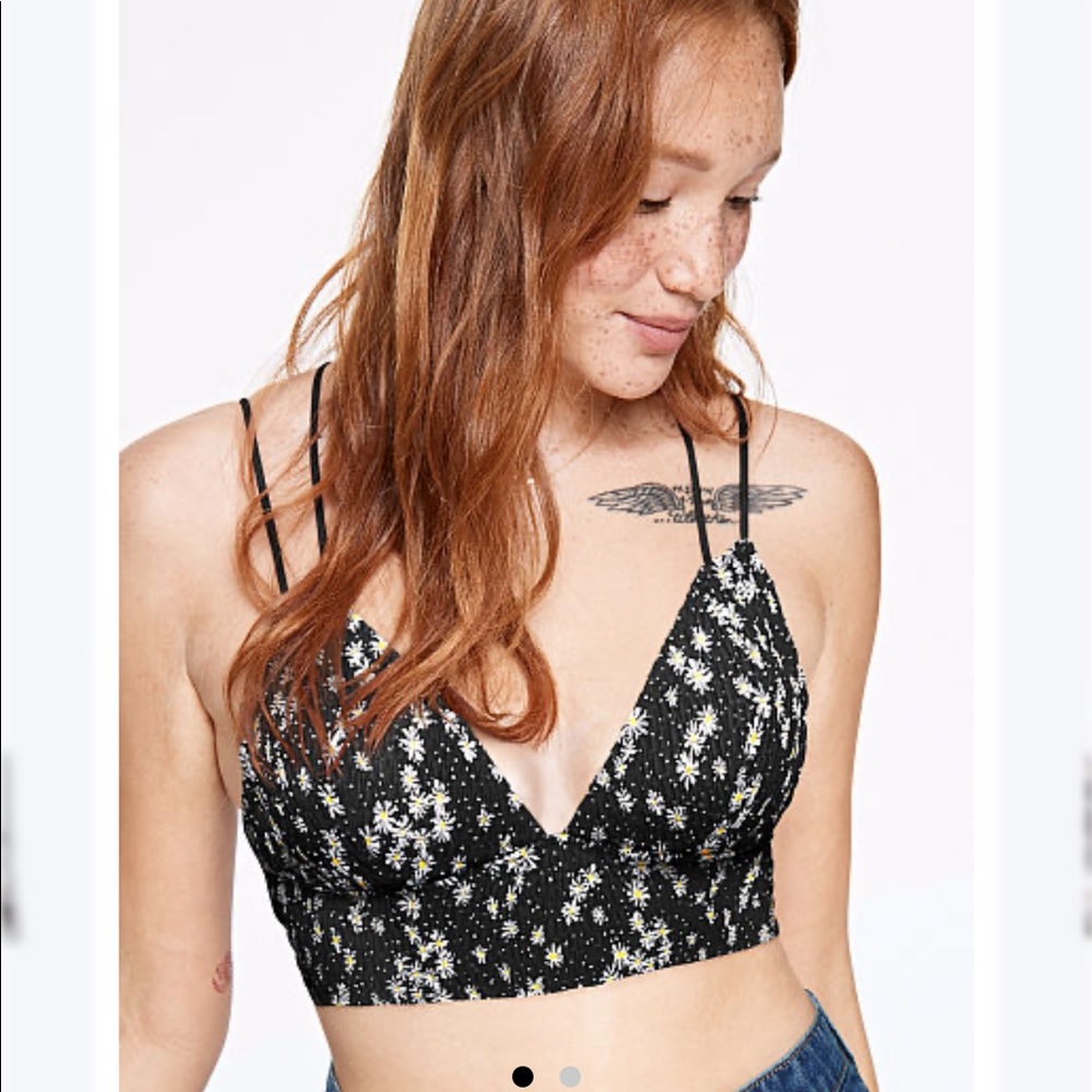 Floral Triangle VS pink bralette
